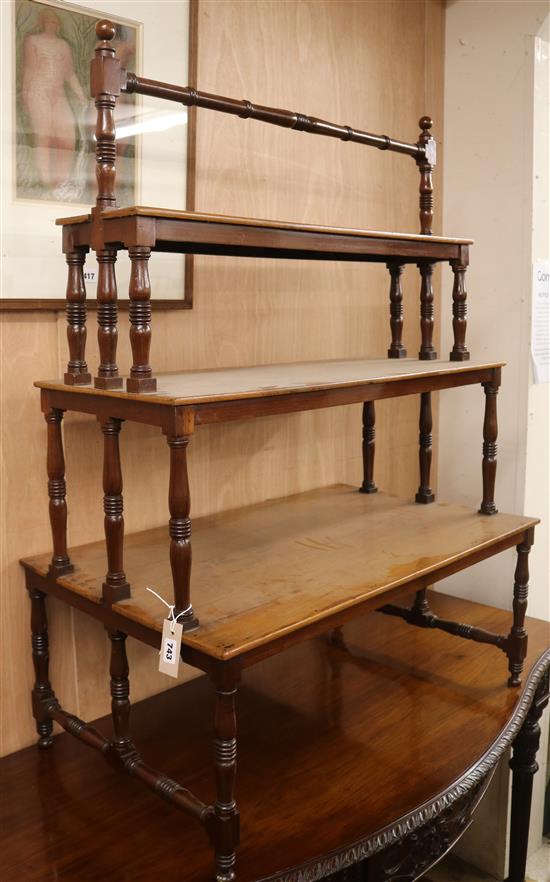 A Victorian style and double-sided waterfall bookcase W.84cm